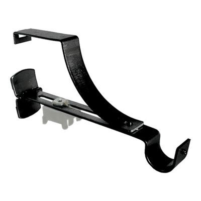 1 support ouvert sans perçage pour barre ou store GEKO noir Ø20 mm x L.9 cm