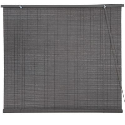 Store enrouleur bois gris extérieur 140 x 180 cm