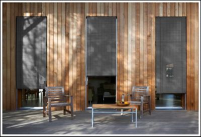 Store enrouleur tamisant bois tisse Ballauff gris 120 x 220 cm