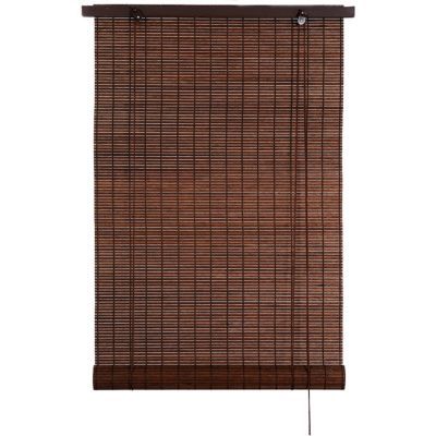 Store enrouleur tamisant bois tissé BALLAUF châtaigne 80 x 180 cm