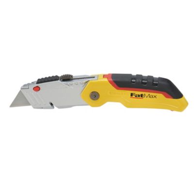 STANLEY 0 10 825 Cutter à Lame Rétractable Gamme FATMAX Compact et Polyvalent Ouverture une main Changement Facile Poignée Bi matière Réservoir Lames Intégré Fourni avec 3 Lames Jaune - vue 2