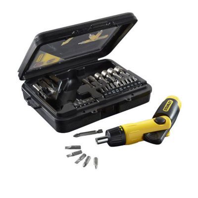 Coffret de vissage 25 pièces Stanley avec tournevis et embouts PH PZ T HEX Carré