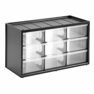 Casier de rangement 9 compartiments 3 étages tiroirs transparents PP 1-93-978