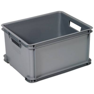 Curver 156011 Boîte de rangement Unibox Classic L empilable, argent, 30 L, 43 x 35 x 23,5 cm