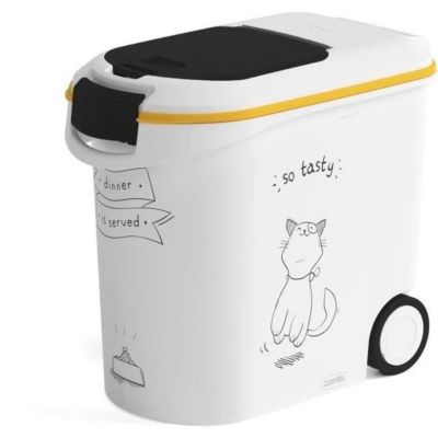 Conteneur croquettes chat CURVER 35 L 12 kg à roulettes joint étanche