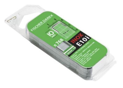 Lot de 768 agrafes fil plat FISCHER DAREX E10i Inox Type N 10mm
