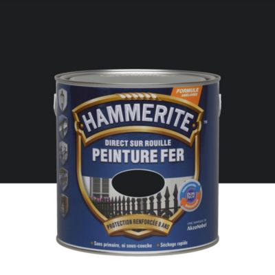 Peinture extérieure métal direct sur rouille Hammerite brillant laqué noir 2,5L