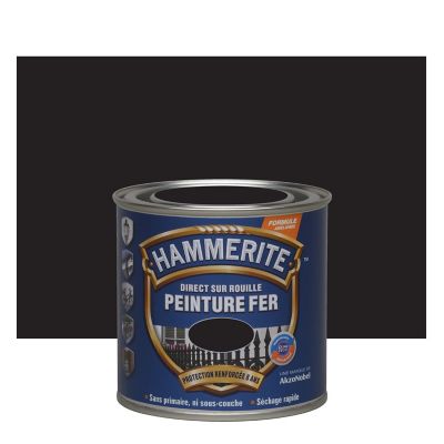 Peinture extérieure métal direct sur rouille Hammerite mat noir ferronnerie 250ml