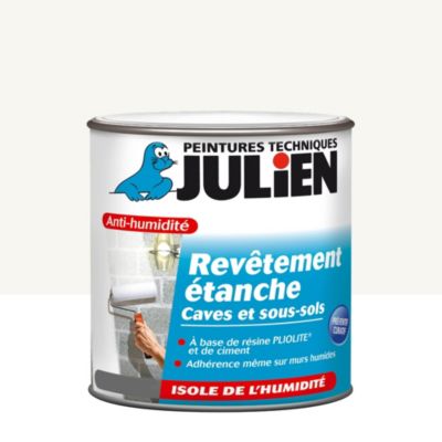 Revêtement étanche à base de résine pliolite pour caves et sous sols Julien mat blanc mat 2,5L
