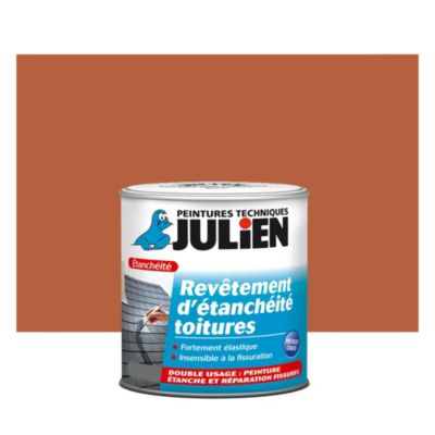Peinture revêtement d'étanchéité toitures fortement élastique Julien mat terre cuite 2,5L