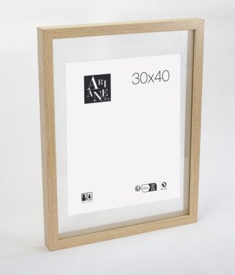 Cadre photo double verre effet chêne l.30 x H.40 cm