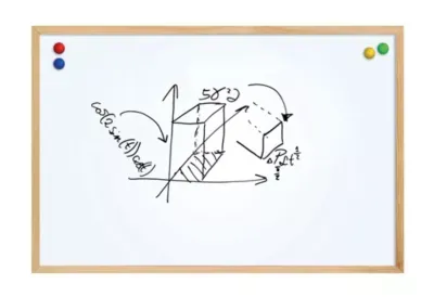 Tableau blanc effaçable cadre en bois L.60 x l.40 cm