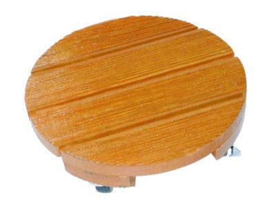 Roule pot Flora Roll Ø50 cm Bois massif lasuré 4 roulettes dont 2 avec frein