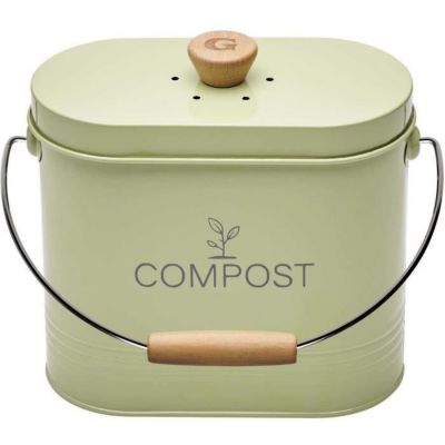 Composteur de cuisine ovale en métal avec filtre 3 litres pastel - vue 4
