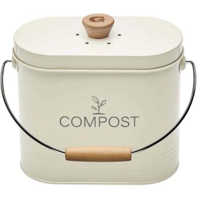 Composteur de cuisine ovale en métal avec filtre 3 litres pastel - vue 3