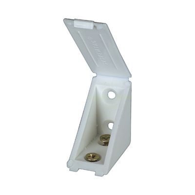 4 taquets équerre à visser plastique blanc
