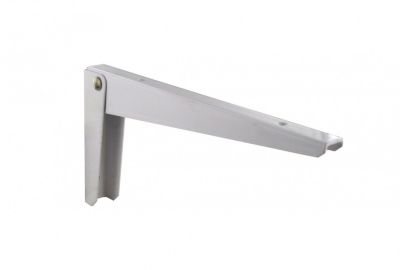 Cime Equerre Escamotable acier epoxy blanc, H.13 x P.30 cm