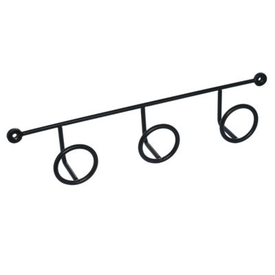 Patère 3 têtes à visser Cime Ring noir