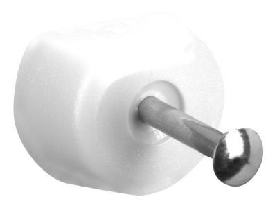 24 taquets à clouer plastique blanc ø15 mm