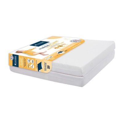 CANDIDE Matelas Pliant 2 Parties Ecru - 60x120  cm