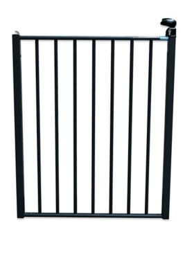 Portillon à barreaux pour barrière de piscine en aluminium gris