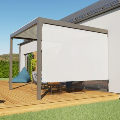 Store latéral sans guide pour pergola adossée Salto Alumin'home gris taupe RAL 7039