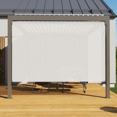 Store sans guide façade 4 m pour pergola Salto Alumin'home gris taupe RAL 7039