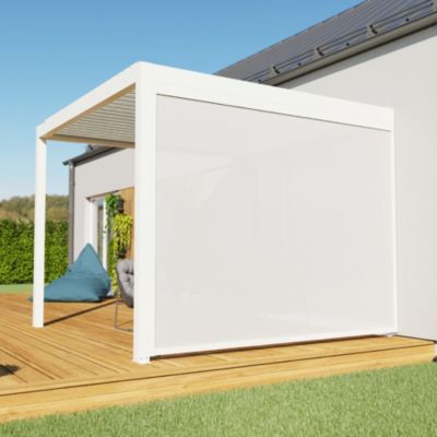 Store latéral guidé pour pergola adossée Salto Alumin'home blanche