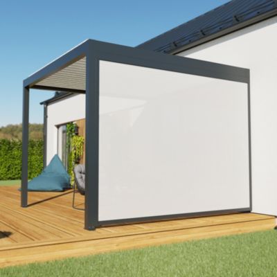 Store latéral guidé pour pergola adossée Salto Alumin'home gris foncé RAL 7016