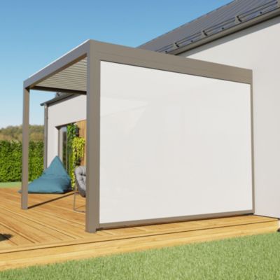 Store latéral guidé pour pergola adossée Salto Alumin'home gris taupe RAL 7039