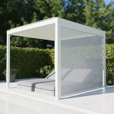 Store guidé façade 4 m pour pergola Salto Alumin'home blanche