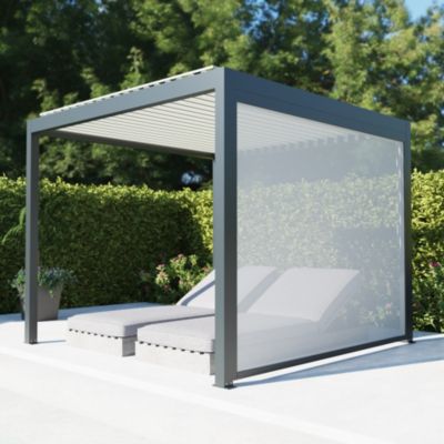 Store guidé façade 4 m pour pergola Salto Alumin'home gris foncé RAL 7016