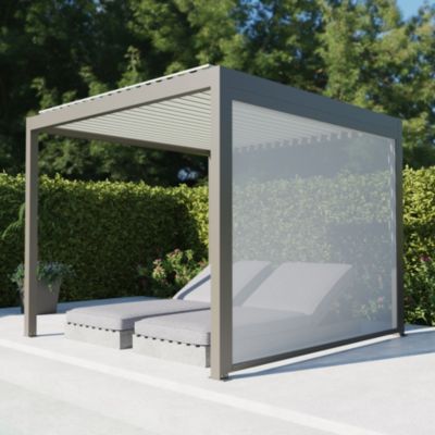 Store guidé façade 4 m pour pergola Salto Alumin'home gris taupe RAL 7039