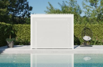 Store guidé façade 4 m pour pergola Salto Alumin'home blanche