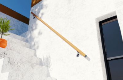 Main courante aluminium imitation bois ø40 mm 2m