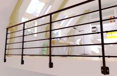 Poteau latéral pour garde corps Alumin'Home noir