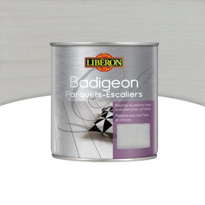 Badigeon parquet et escalier Libéron blanc Nordique satin 0,75L
