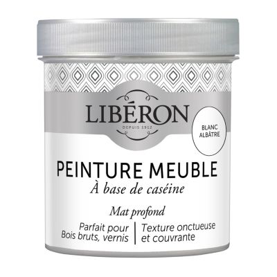 Peinture à base de caséine meubles Libéron blanc albâtre mat 500ml