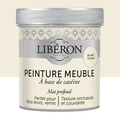 Peinture à base de caséine meubles Libéron blanc plume mat 500ml