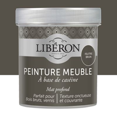 Peinture à base de caséine meubles Libéron feutre brun mat 500ml