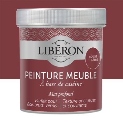 Peinture à base de caséine meubles Libéron rouge théâtre mat 500ml
