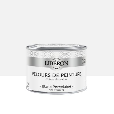 Peinture murs, plafonds et boiseries Velours de peinture blanc porcelaine Libéron 125 ml