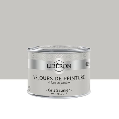 Peinture murs, plafonds et boiseries Velours de peinture gris saunier Libéron 125 ml