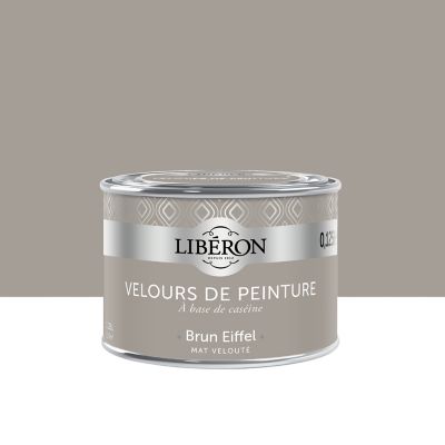 Peinture murs, plafonds et boiseries Velours de peinture marron brun eiffel Libéron 125 ml