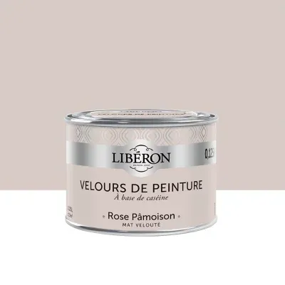 Peinture murs, plafonds et boiseries Velours de peinture rose pamoison Libéron 125 ml