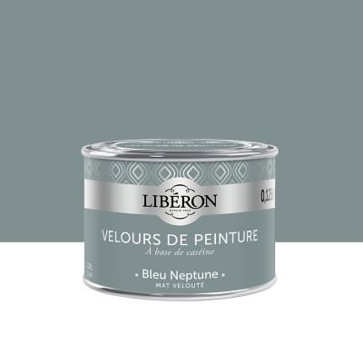 Peinture murs, plafonds et boiseries Velours de peinture bleu neptune Libéron 125 ml