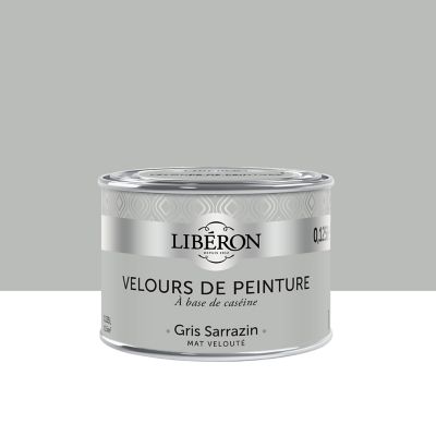 Peinture murs, plafonds et boiseries Velours de peinture gris sarrazin Libéron 125 ml