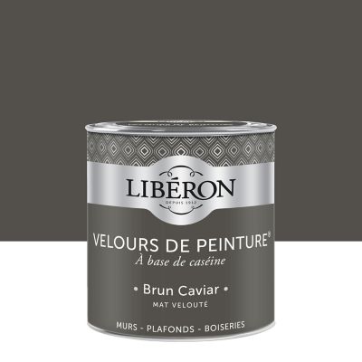 Peinture murs, plafonds et boiseries Velours de peinture marron brun caviar Libéron 0,5L