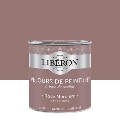 Peinture murs, plafonds et boiseries Velours de peinture rose merciere Libéron 0,5L
