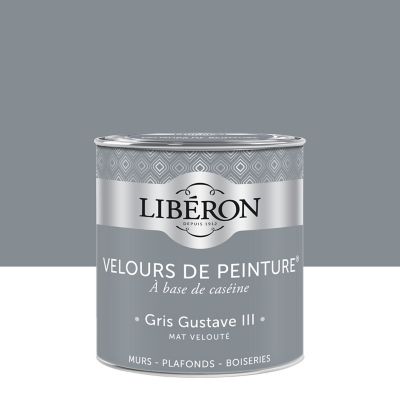 Peinture murs, plafonds et boiseries Velours de peinture gris gustave III Libéron 0,5L